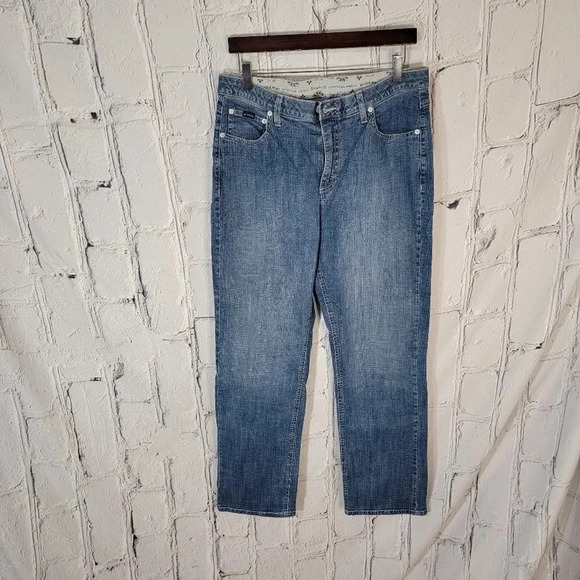 Riders by Lee Womens Boot Cut Jeans High Rise Stretch No Gap Denim Bootcut 14/34 - Picture 1 of 5
